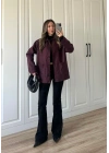 Nika Astarlı Süet Bordo Ceket