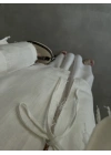 Önden Bağcıklı Kol Detaylı Beyaz Kimono