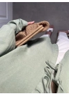 Önü Bağlamalı Mint Yeşili Keten Kimono