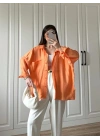 Orange Oversize Tensel Gömlek