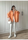 Orange Oversize Tensel Gömlek