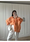 Orange Oversize Tensel Gömlek