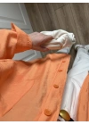 Orange Oversize Tensel Gömlek