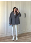 Oversize Antrasit Tensel Blazer Ceket