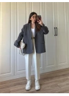 Oversize Antrasit Tensel Blazer Ceket