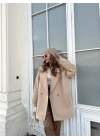 Oversize Kısa Kahve Kaban