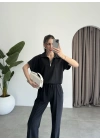 Oysh Etiketli Siyah Eşofman Takım