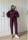 Oysh Kumaş Oversize Bordo Spor Takım