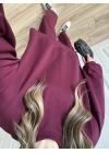 Oysh Kumaş Oversize Bordo Spor Takım