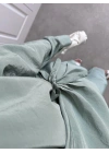 Parlak Kumaş Yandan Bağlamalı Mint Yeşili Takım