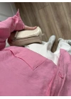 Pembe Oversize Tensel Gömlek