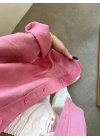 Pembe Oversize Tensel Gömlek