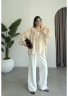 Pera Dantelli Taş Kimono Gömlek