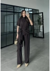 Pile Detaylı Premium Kahve Takım