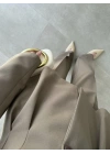 Pilili Belden Oturmalı Haki Blazer Takım