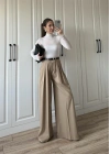 Pilili Palazzo Kemerli Camel Pantolon