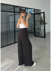 Pinterest Basic Palazzo Kumaş Kahve Pantolon