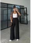 Pinterest Basic Palazzo Kumaş Kahve Pantolon