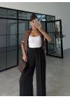 Pinterest Basic Palazzo Kumaş Kahve Pantolon
