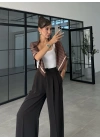 Pinterest Basic Palazzo Kumaş Kahve Pantolon