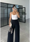 Pinterest Basic Palazzo Kumaş Lacivert Pantolon