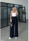 Pinterest Basic Palazzo Kumaş Lacivert Pantolon