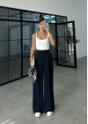 Pinterest Basic Palazzo Kumaş Lacivert Pantolon