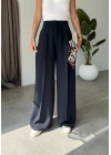 Pinterest Basic Palazzo Kumaş Lacivert Pantolon