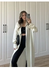 Pinterest Ekru Uzun Triko Hırka