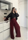 Poli Basic Palazzo Bordo Tensel Pantolon