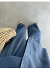 Premium Koyu Denim Mavi Tensel Takım