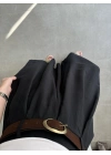 Premium Tensel Kemerli Siyah Etek Pantolon