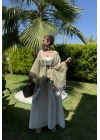 Püsküllü Kuşaklı Adaçayı Yeşili Kimono