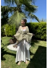 Püsküllü Kuşaklı Adaçayı Yeşili Kimono