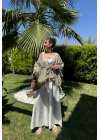 Püsküllü Kuşaklı Adaçayı Yeşili Kimono