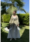 Püsküllü Kuşaklı Adaçayı Yeşili Kimono