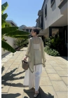 Püsküllü Kuşaklı Adaçayı Yeşili Kimono