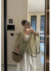 Püsküllü Kuşaklı Adaçayı Yeşili Kimono