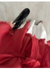 Püsküllü Kuşaklı Kırmızı Kimono