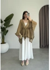 Püsküllü Kuşaklı Olive Kimono