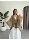 Püsküllü Kuşaklı Olive Kimono