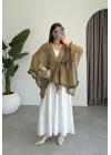 Püsküllü Kuşaklı Olive Kimono