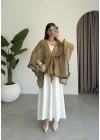 Püsküllü Kuşaklı Olive Kimono