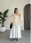 Püsküllü Kuşaklı Taş Kimono