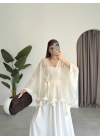 Püsküllü Kuşaklı Taş Kimono