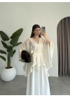 Püsküllü Kuşaklı Taş Kimono