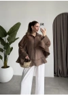 Rima Oversize Kahve Gömlek Bluz