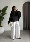 Rima Oversize Siyah Gömlek Bluz