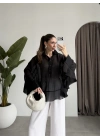 Rima Oversize Siyah Gömlek Bluz