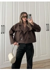 Riva Zr Model Kısa Kahve Trençkot